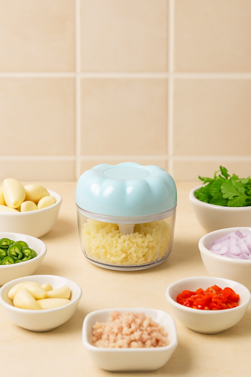 1pc Multifunctional Manual Garlic Grinder and Meat Chopper