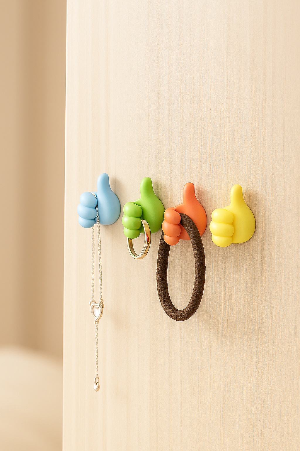 Pack of 10 Plastic Thumb Shaped Wall Hooks
