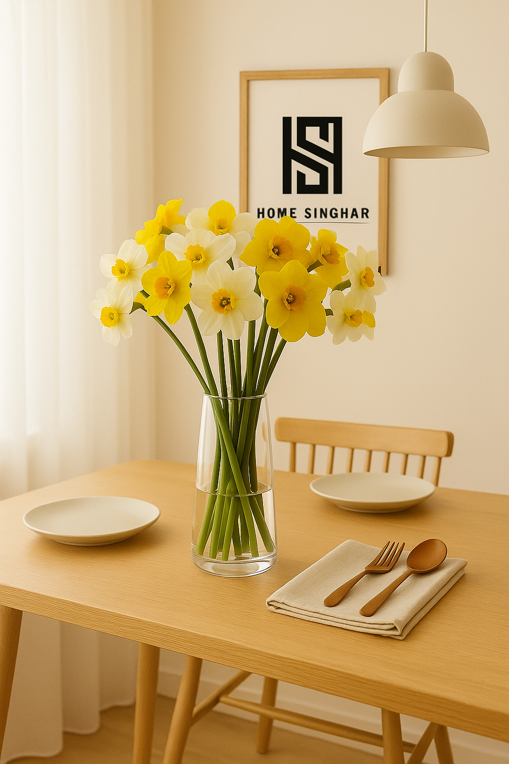 6 pcs Artificial Daffodil Flower Arrangement