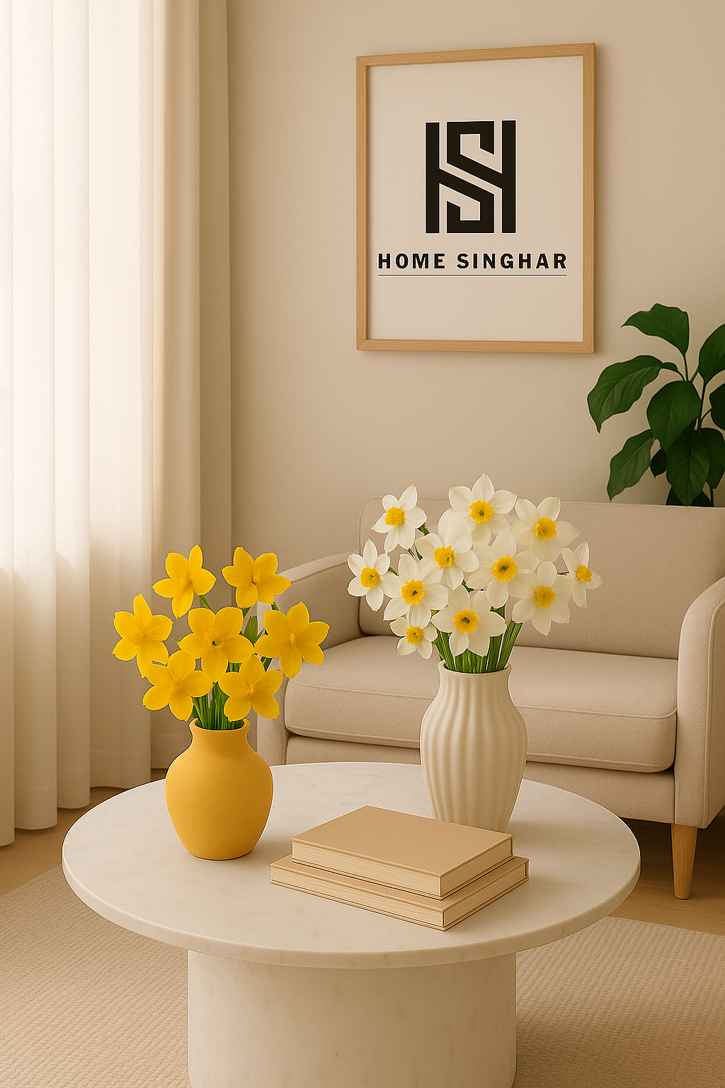 6 pcs Artificial Daffodil Flower Arrangement