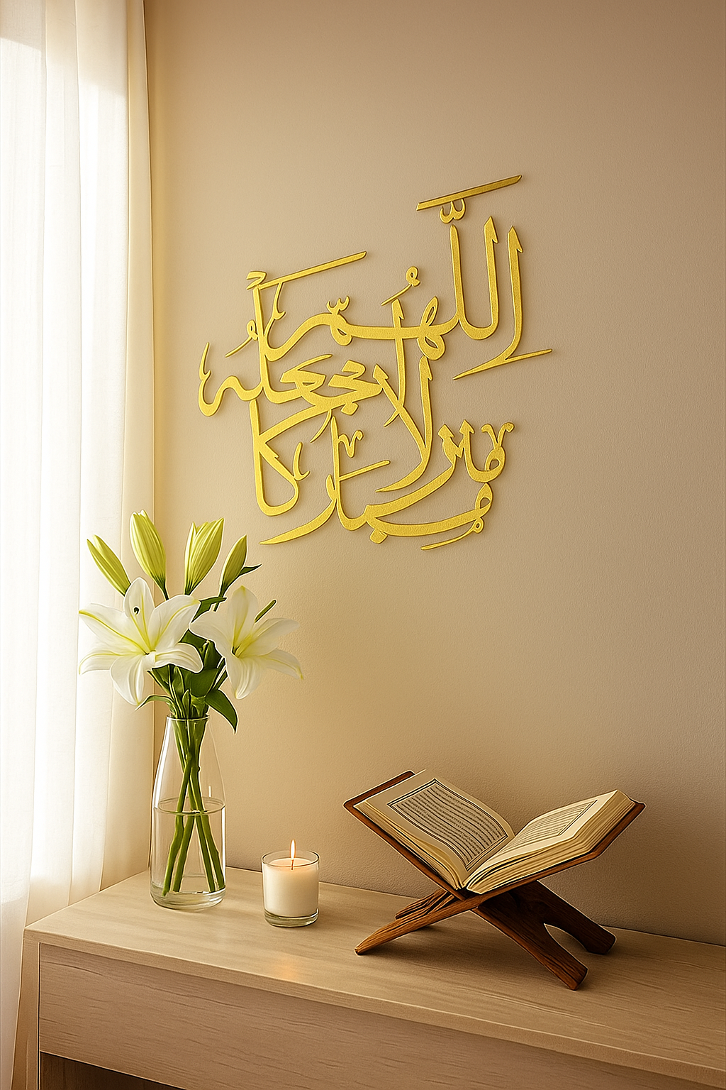Elegant Arabic Calligraphy Metal Wall Art