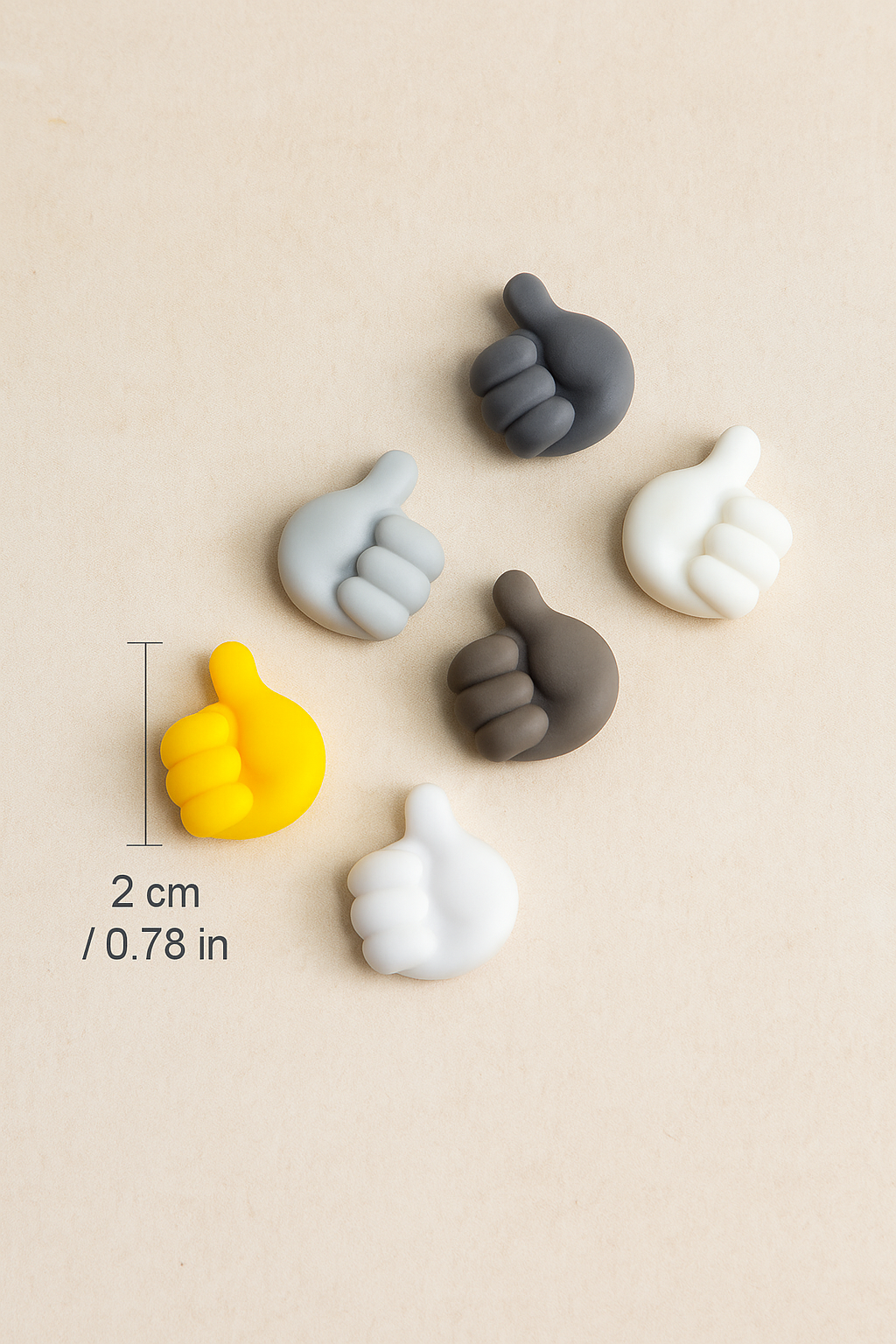 Pack of 10 Plastic Thumb Shaped Wall Hooks