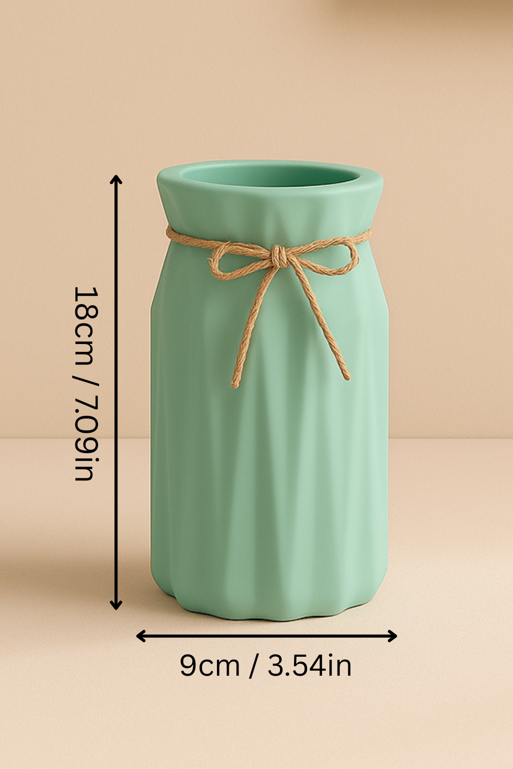 1pc Bohemian Style High Quality Plastic Vase With Stylish Ribbon