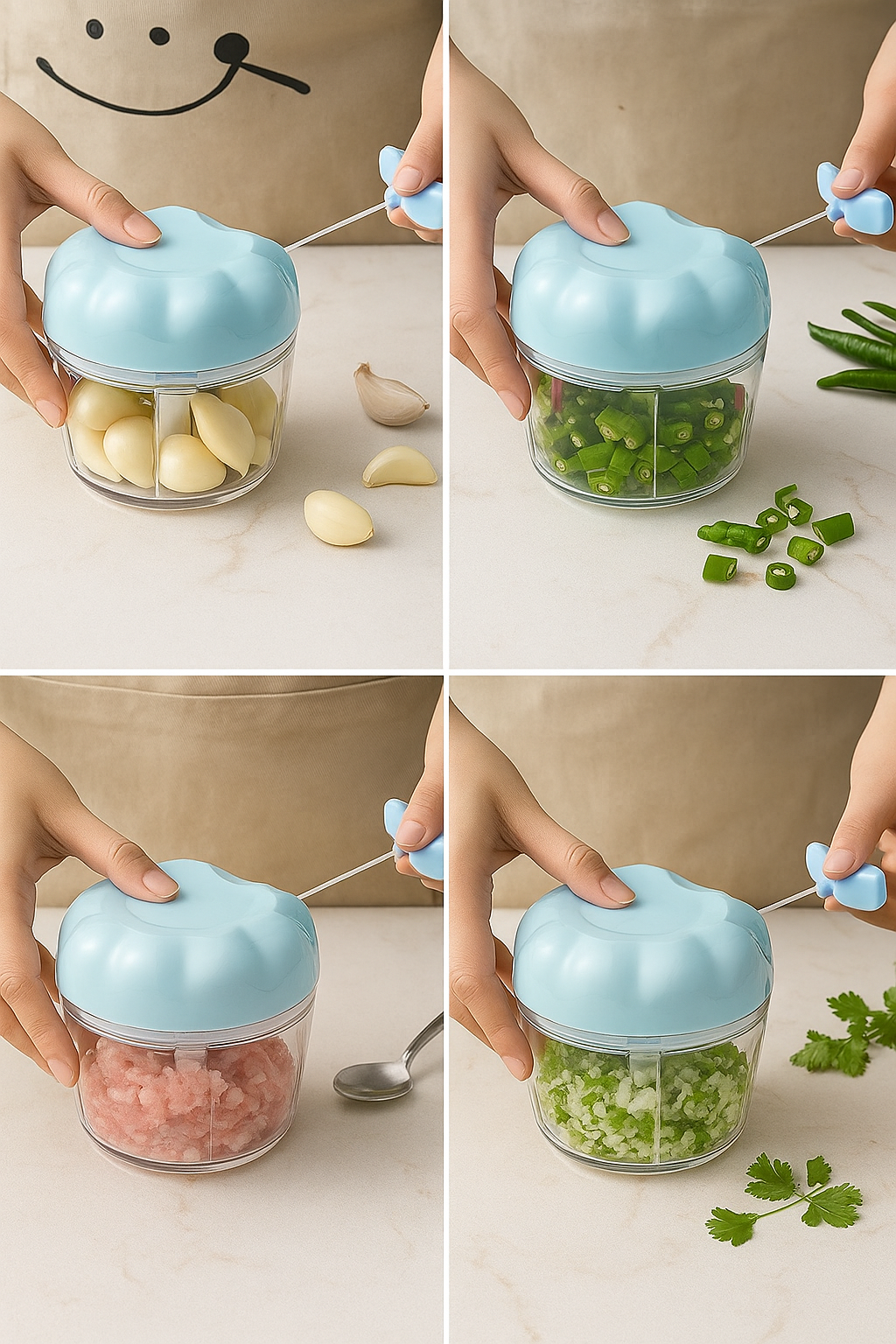 1pc Multifunctional Manual Garlic Grinder and Meat Chopper