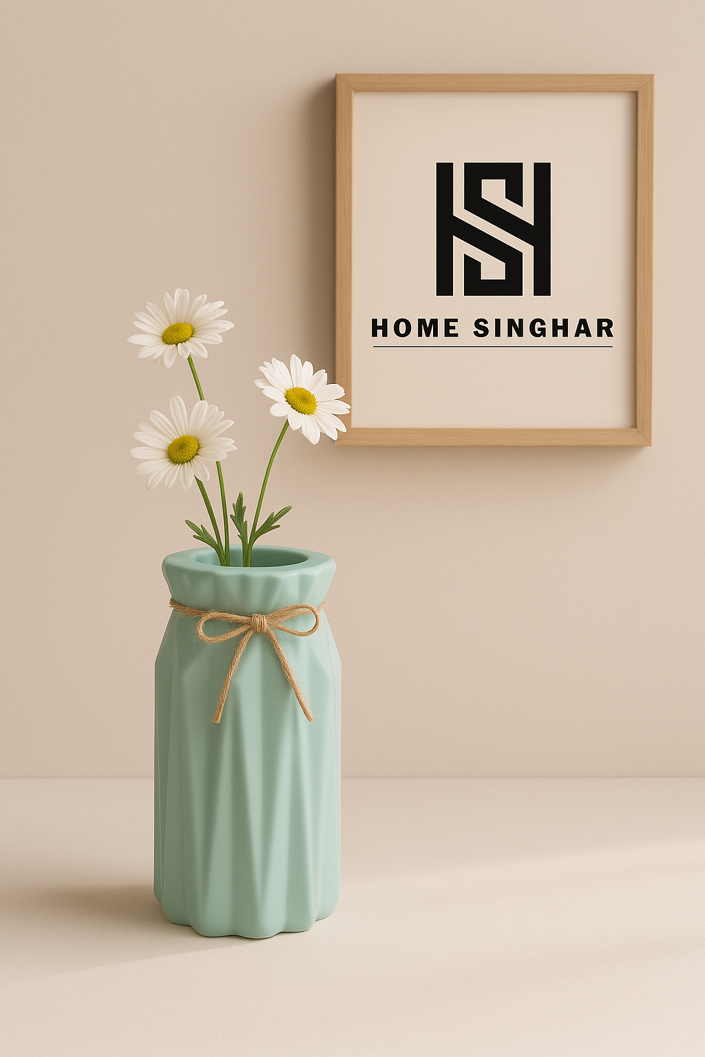 1pc Bohemian Style High Quality Plastic Vase With Stylish Ribbon