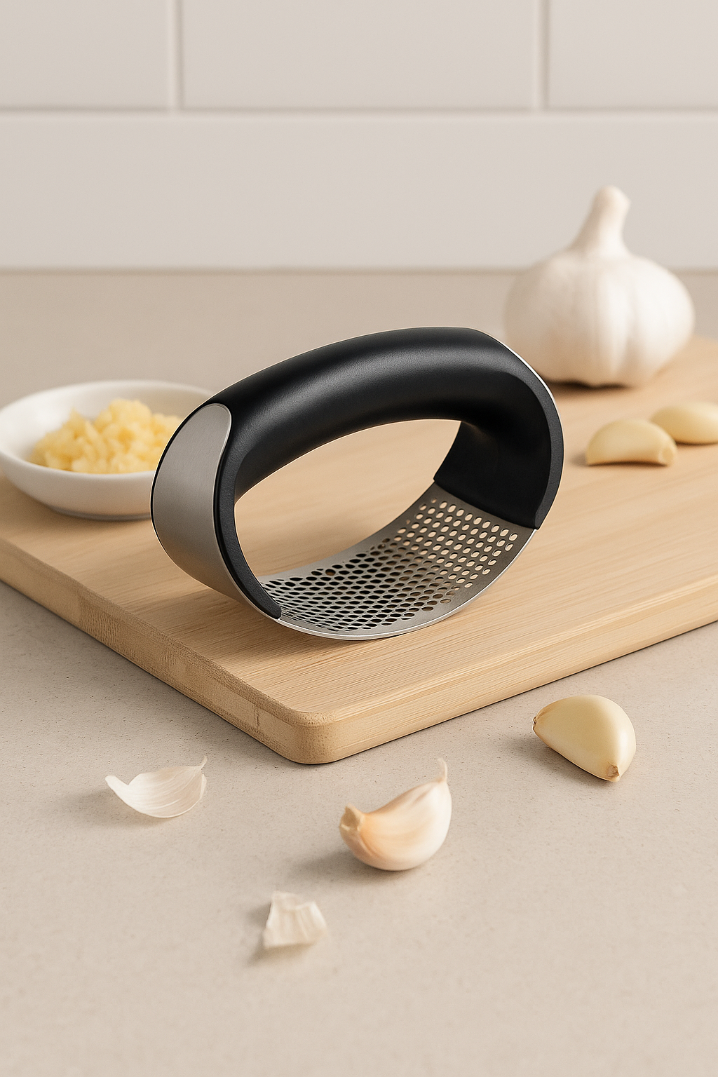 Manual Garlic Crusher- Easy to Use Kitchen Gadget