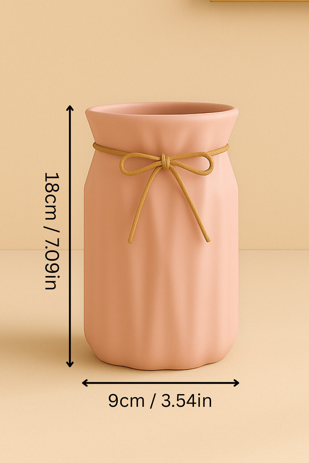 1pc Bohemian Style High Quality Plastic Vase With Stylish Ribbon
