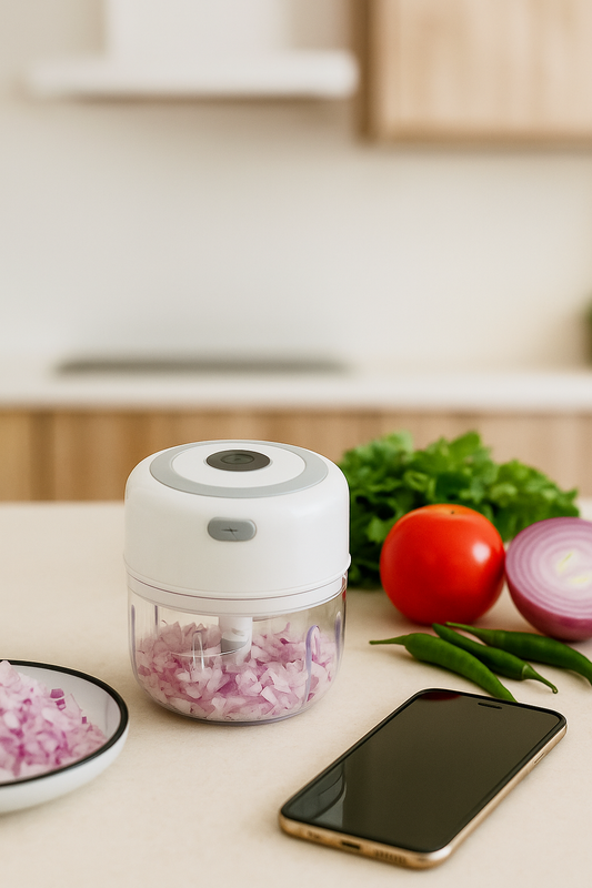 Electric Garlic Chopper Meat Grinder, USB Rechargeable Masher