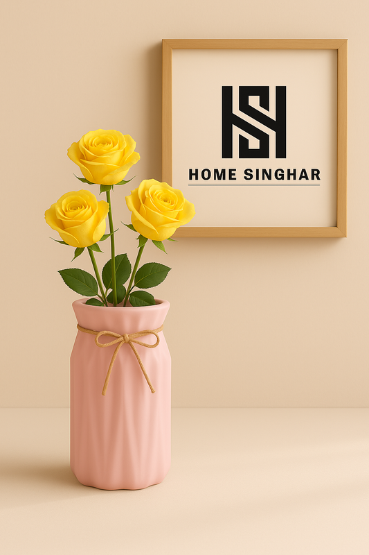 1pc Bohemian Style High Quality Plastic Vase With Stylish Ribbon