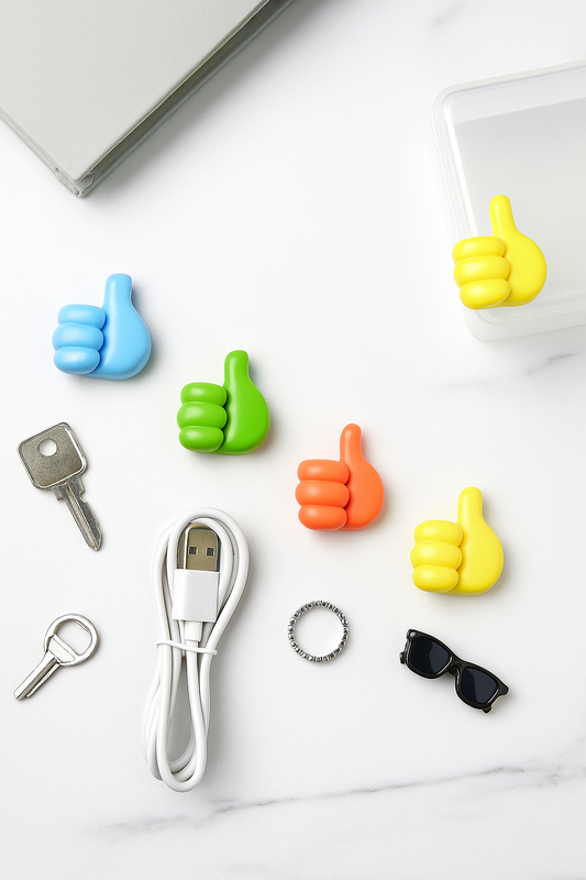 Pack of 10 Plastic Thumb Shaped Wall Hooks