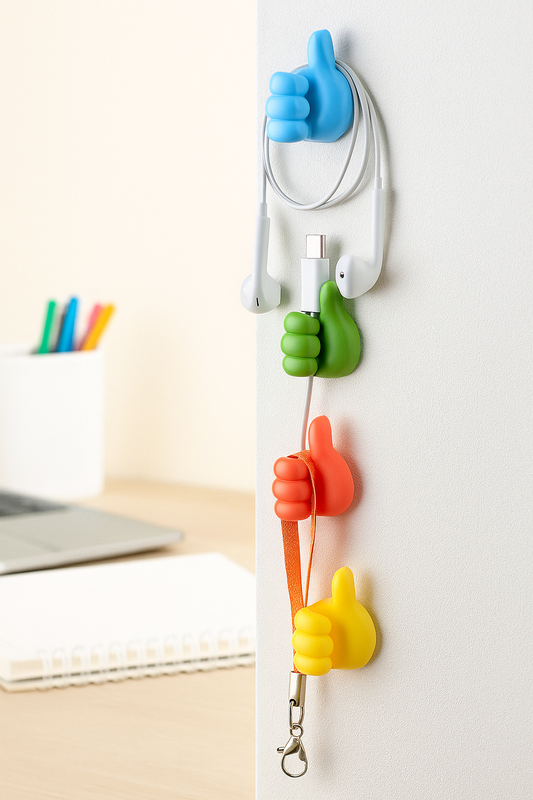 Pack of 10 Plastic Thumb Shaped Wall Hooks