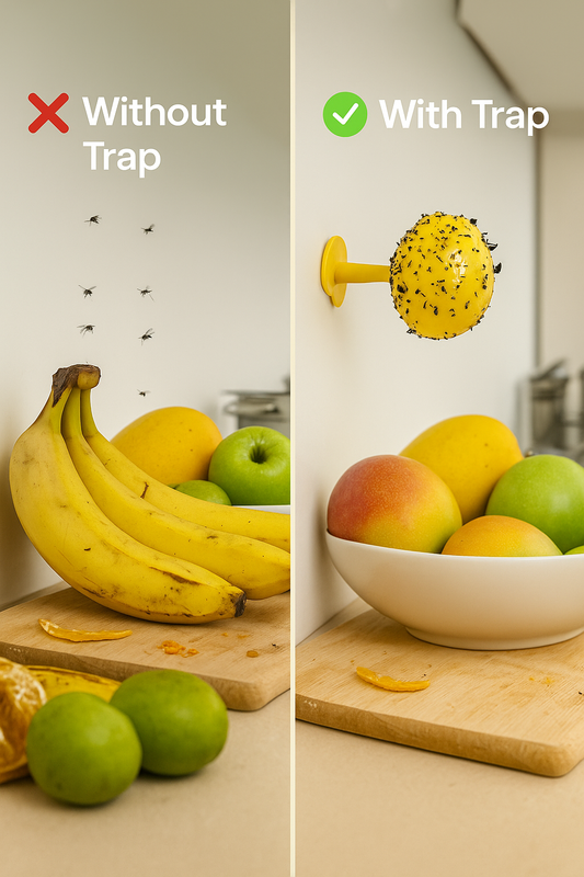 2pcs Fruit Fly Ball, Sticky Trap- Waterproof, Heat Resistant, Suitable for Home Appartment and Office.